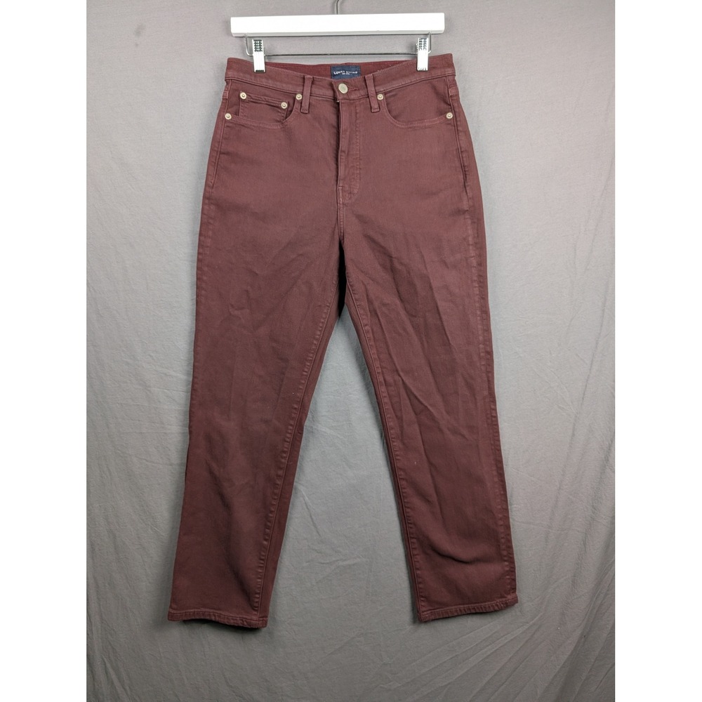 Lucky Brand Womens High Rise Straight Leg Jeans‎ Burgundy  Size 12/31R